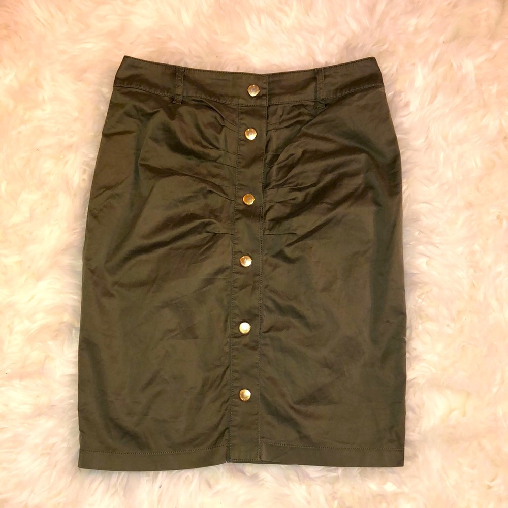 RED Valentino Cotton Ruched Snap Pencil Skirt